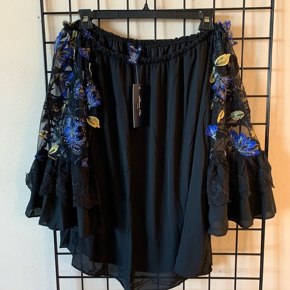 2X - HOST PICK Anna Cai Off Shoulder Embroidered Blouse - Picture 4 of 6